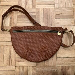 Clare V Brown Woven Leather Bag